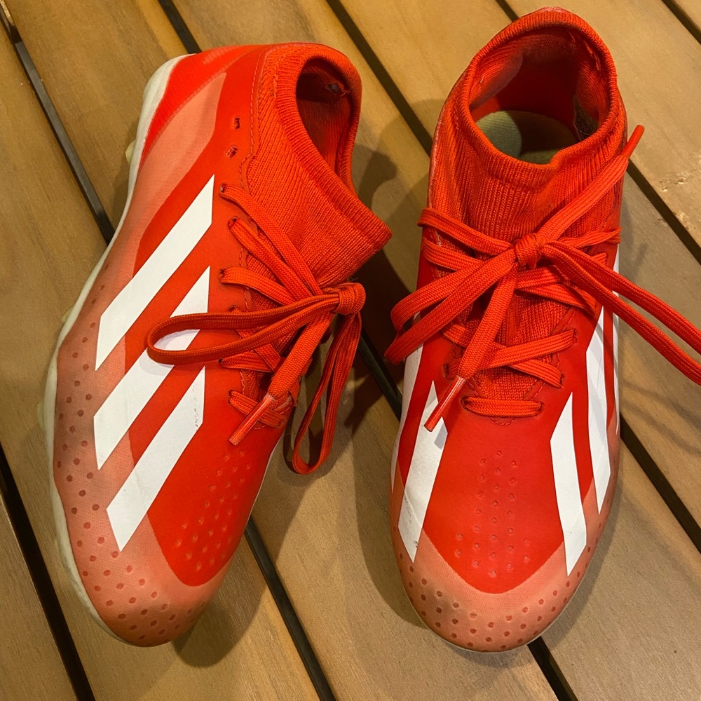 Adidas X Crazyfast League Firm Ground Junior Sneakers Cleats Solar Red Size 2.5Y